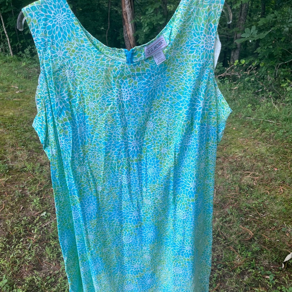JG Hook 24wt size, blue and green sleeveless dress